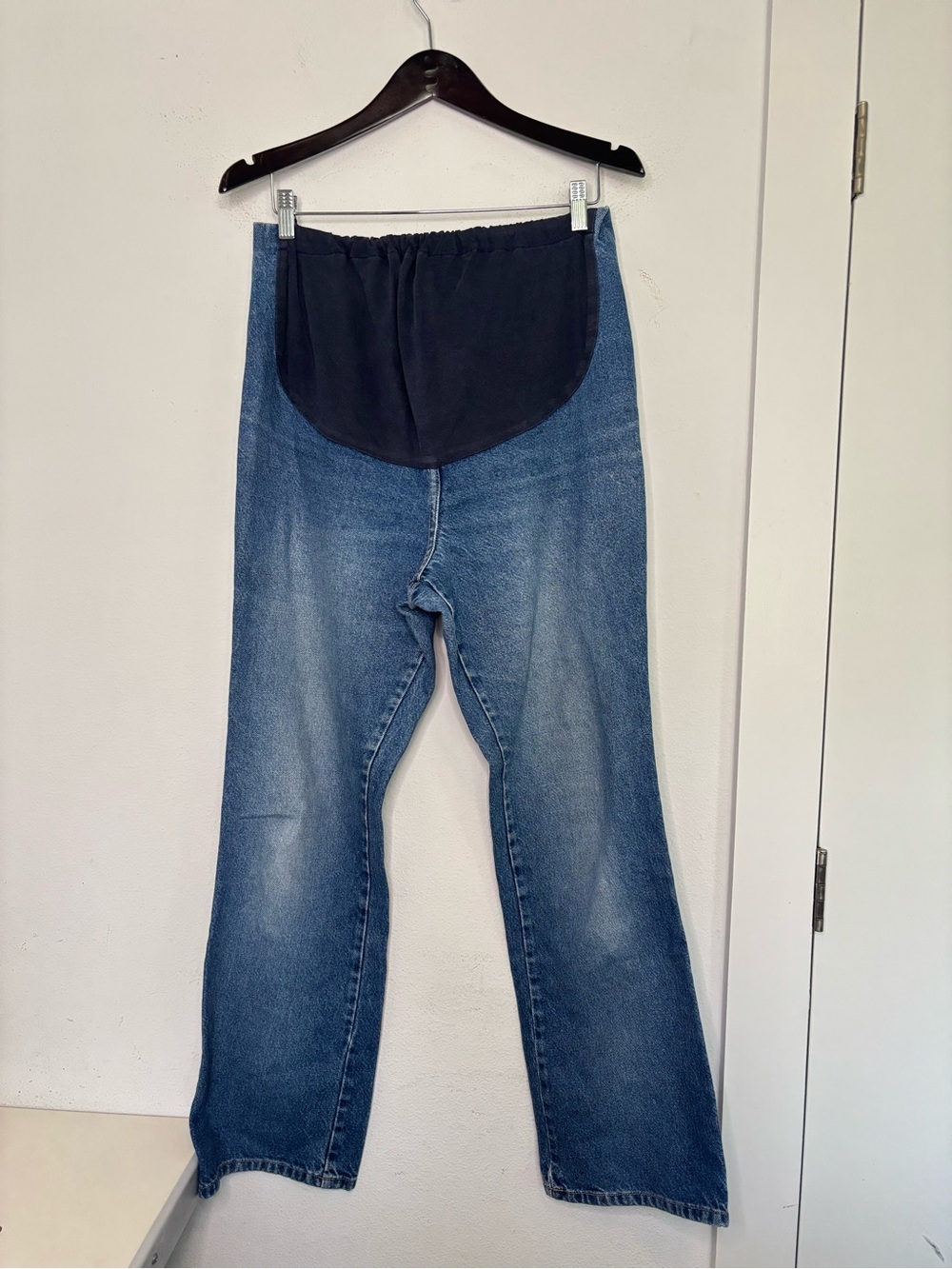 DUO MATERNITY VINTAGE DARK WASH STRAIGHT LEG JEANS SZ 8